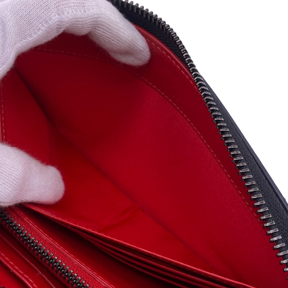 Christian Louboutin Long Wallet Purse leather black Panettone