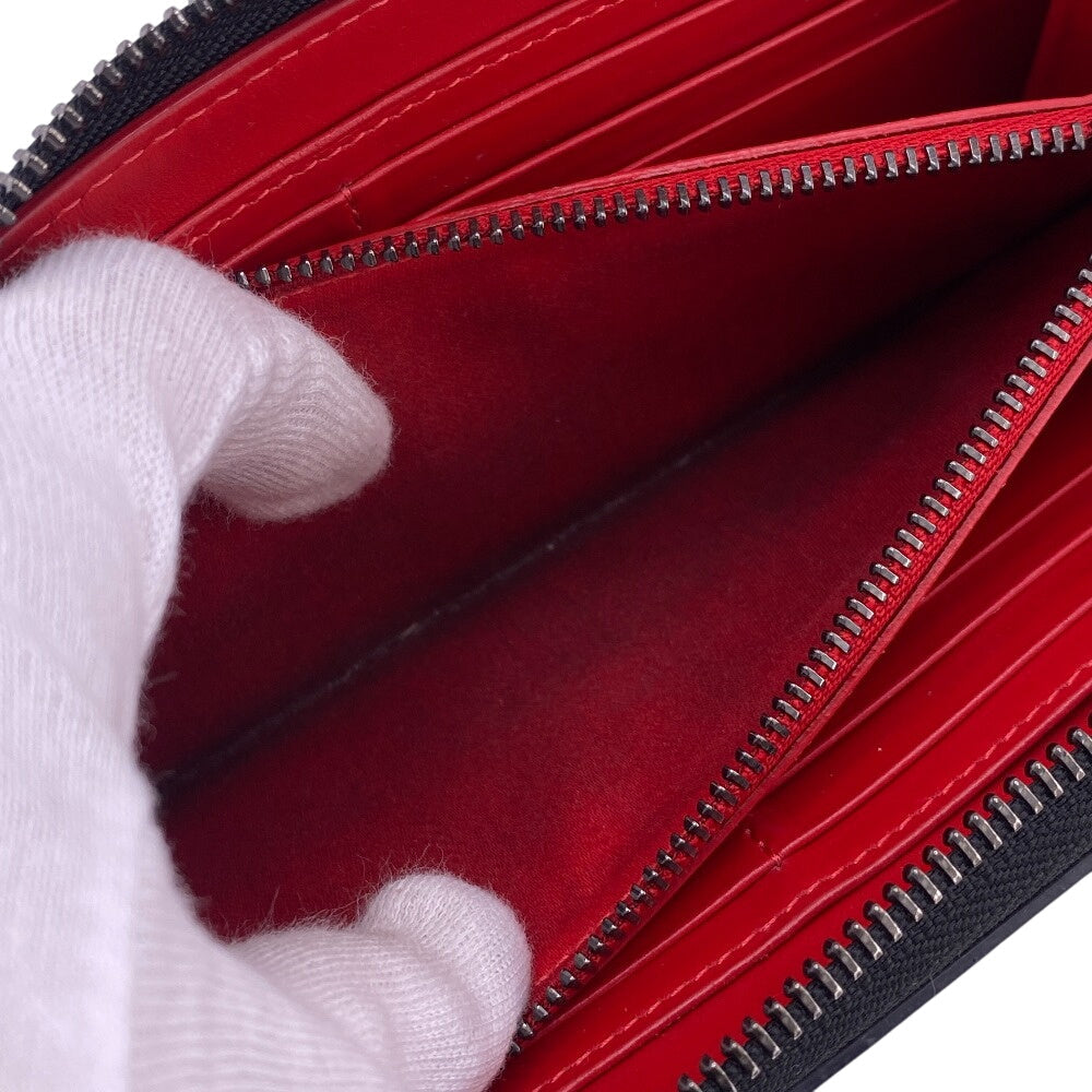 Christian Louboutin Long Wallet Purse leather black Panettone