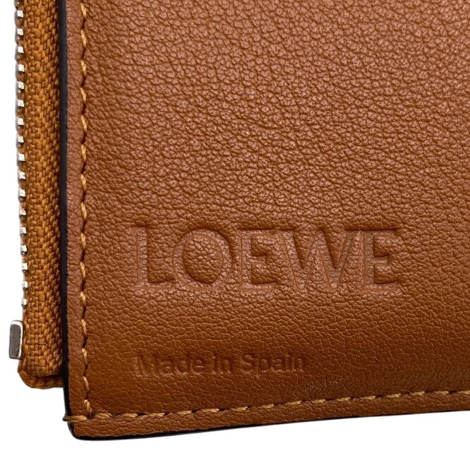 LOEWE Tri-fold wallet leather blue anagram Vertical wallet mens(Unisex) Used Authentic