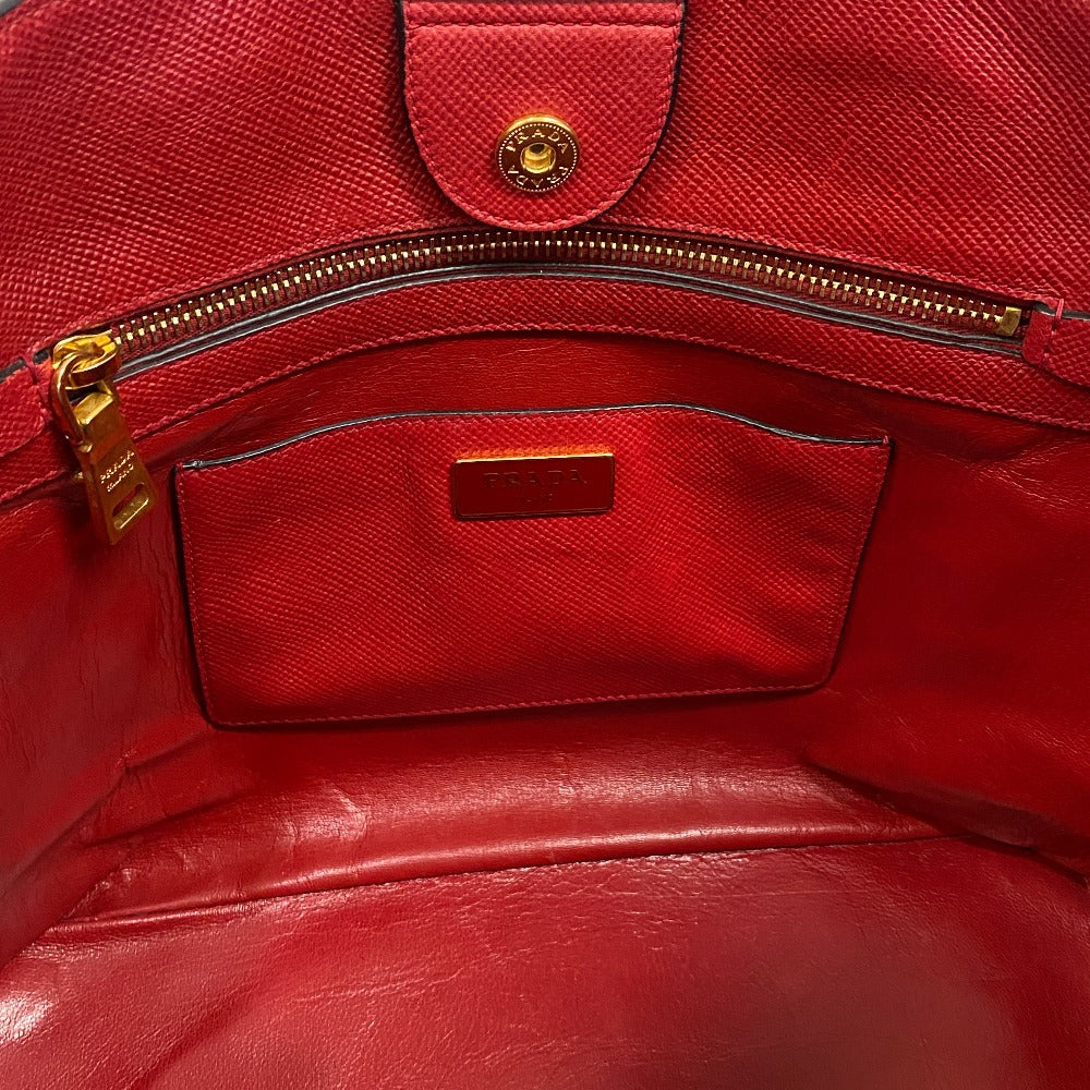 PRADA Tote Bag BN2729 PVC coated canvas Red 2way Women Used Authentic