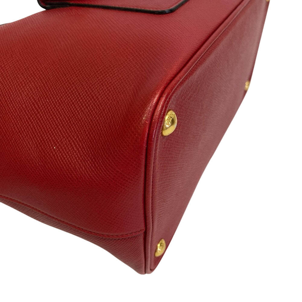 PRADA Tote Bag BN2729 PVC coated canvas Red 2way Women Used Authentic