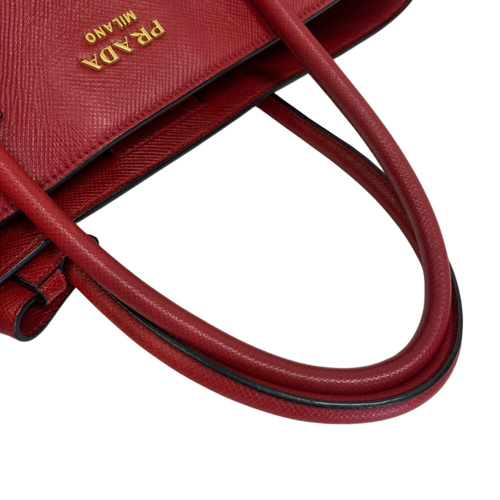PRADA Tote Bag BN2729 PVC coated canvas Red 2way Women Used Authentic