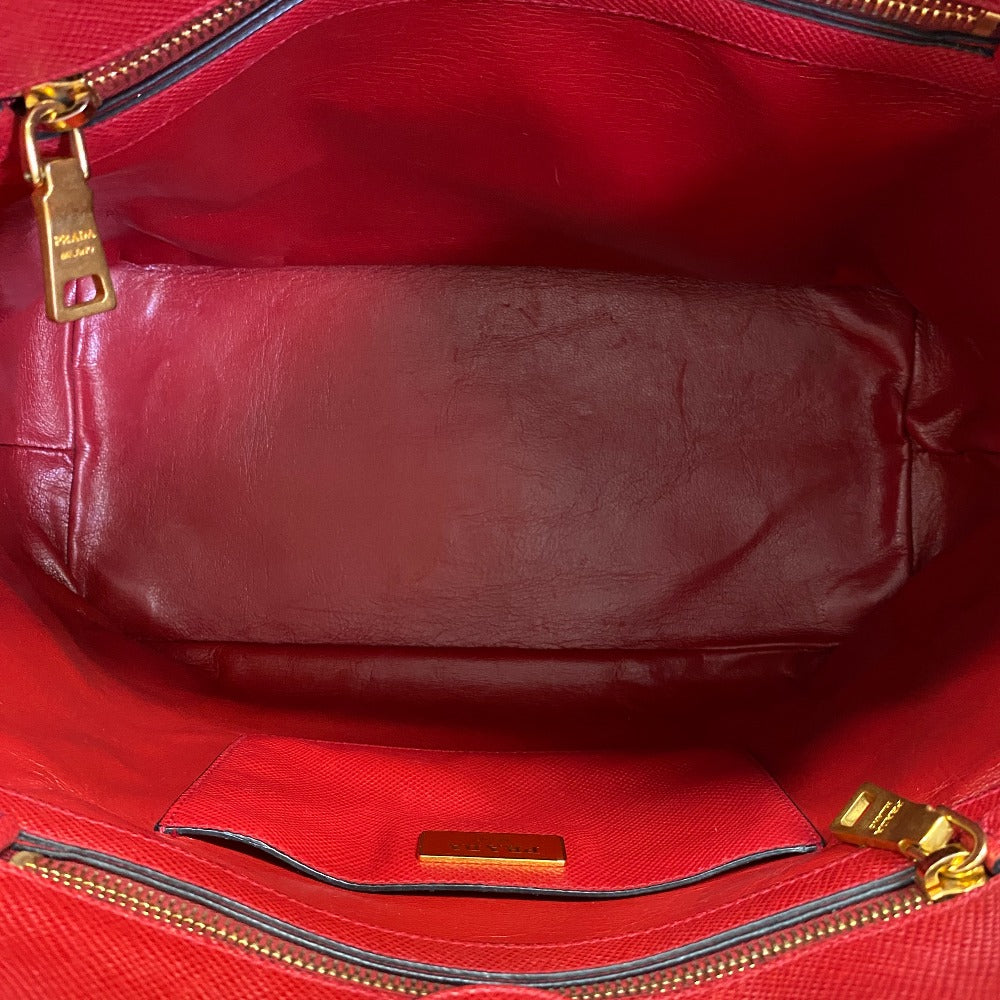PRADA Tote Bag BN2729 PVC coated canvas Red 2way Women Used Authentic