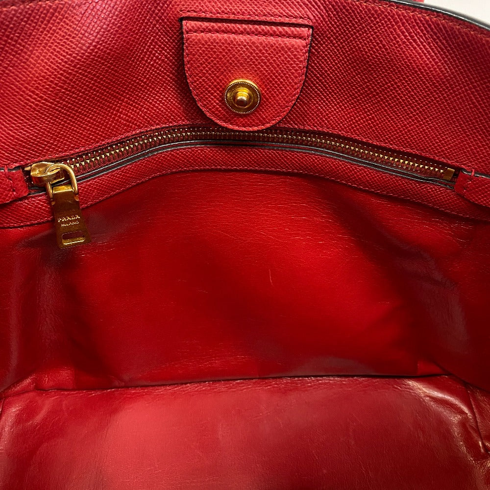 PRADA Tote Bag BN2729 PVC coated canvas Red 2way Women Used Authentic