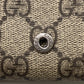 GUCCI Bifold Wallet GG Supreme Canvas beige Chain wallet GG Supreme Women Used Authentic