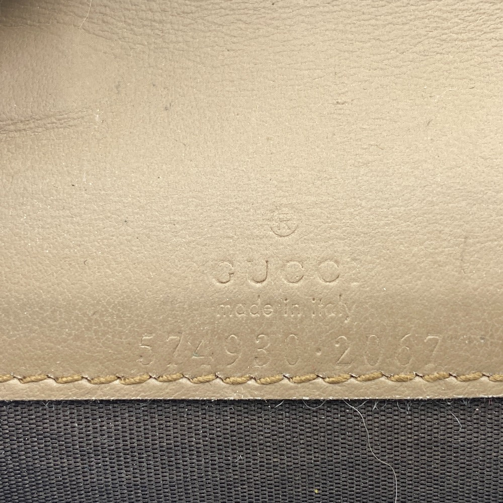 GUCCI Bifold Wallet GG Supreme Canvas beige Chain wallet GG Supreme Women Used Authentic