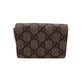 GUCCI Bifold Wallet GG Supreme Canvas beige Chain wallet GG Supreme Women Used Authentic