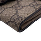 GUCCI Bifold Wallet GG Supreme Canvas beige Chain wallet GG Supreme Women Used Authentic