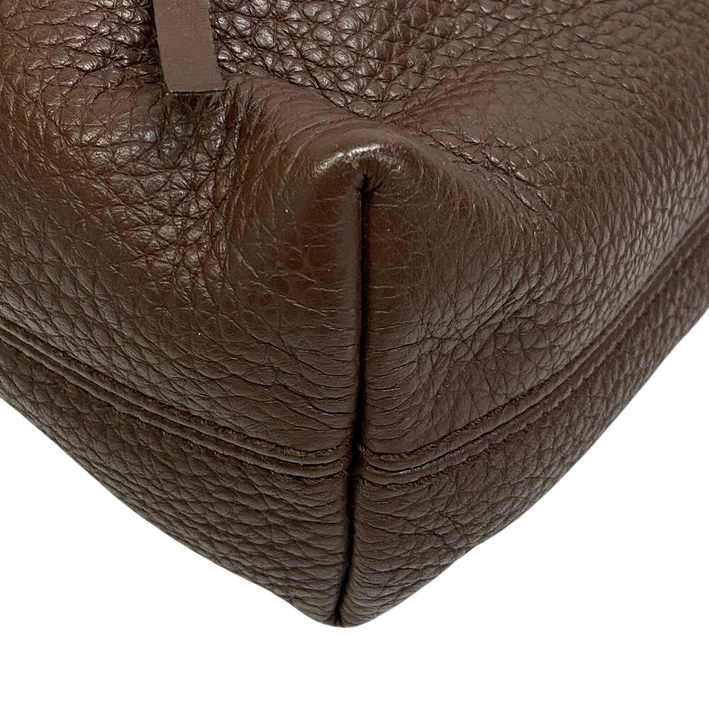 GUCCI Shoulder Bag 109132 leather Brown Tote Bag Brown Leather Pocket Tote Bag Women Used Authentic