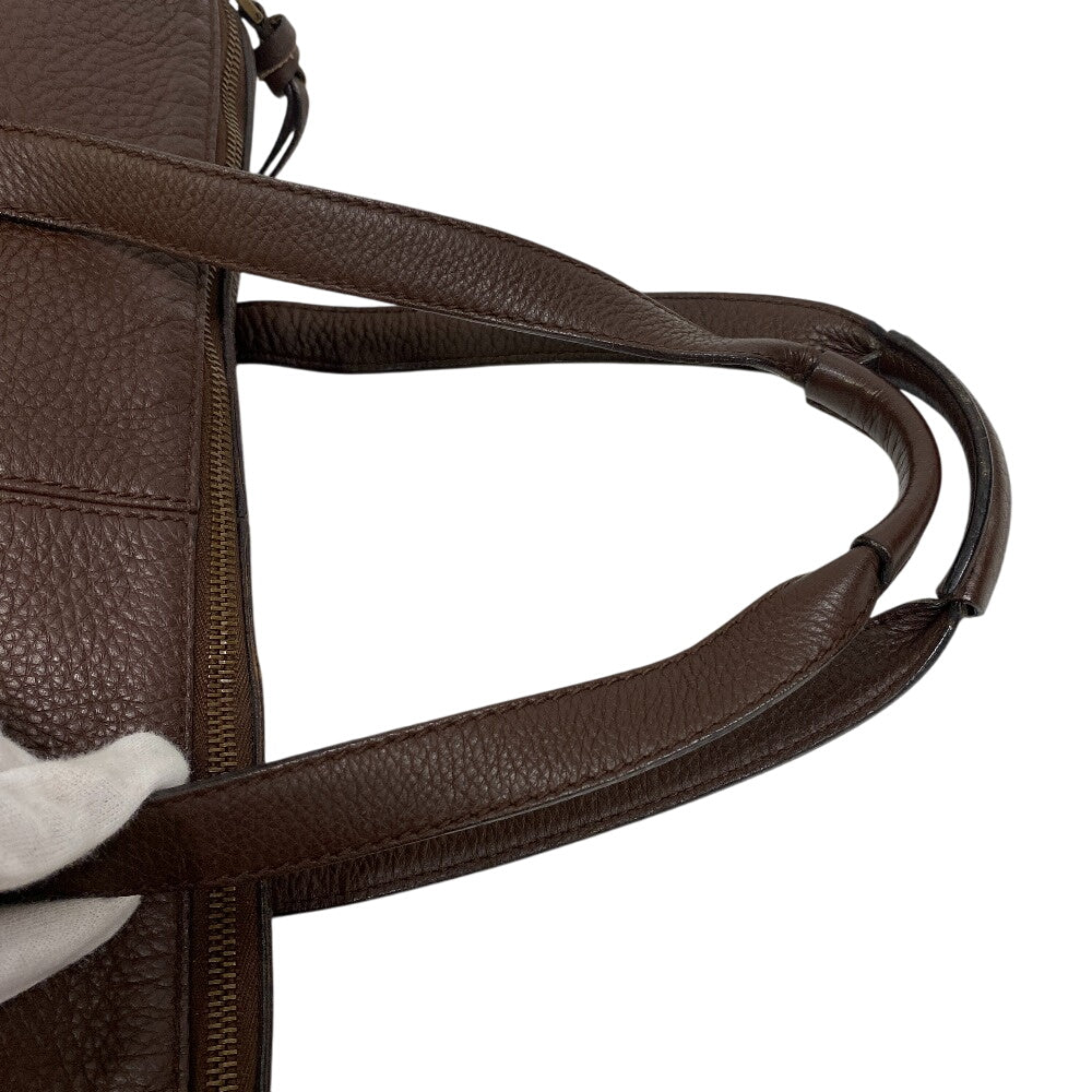 GUCCI Shoulder Bag 109132 leather Brown Tote Bag Brown Leather Pocket Tote Bag Women Used Authentic