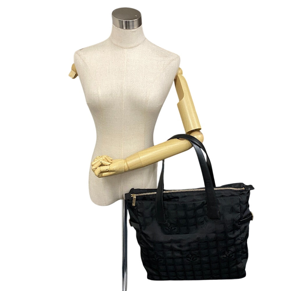 CHANEL Tote Bag Nylon, Leather black New travel line GM