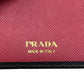 PRADA Bifold Wallet 1ML009 leather black W pocket Safiano Women Used Authentic