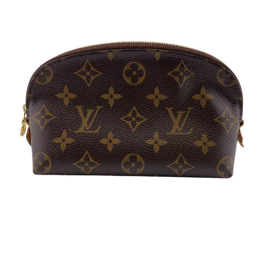 LOUIS VUITTON Pouch M47515 leather Brown Monogram Pochette CosmetiquePM