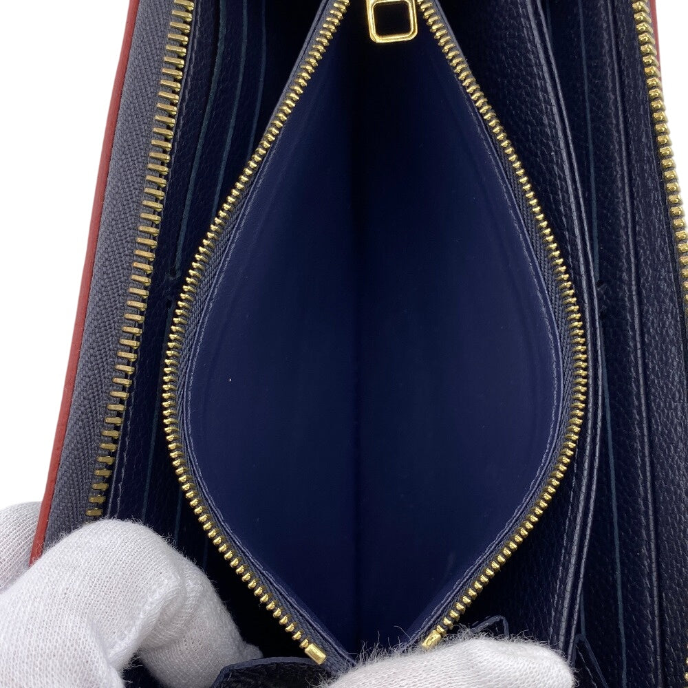 LOUIS VUITTON Long Wallet Purse M62121 Monogram Ann Platt Navy Monogram Pattern Zippy wallet
