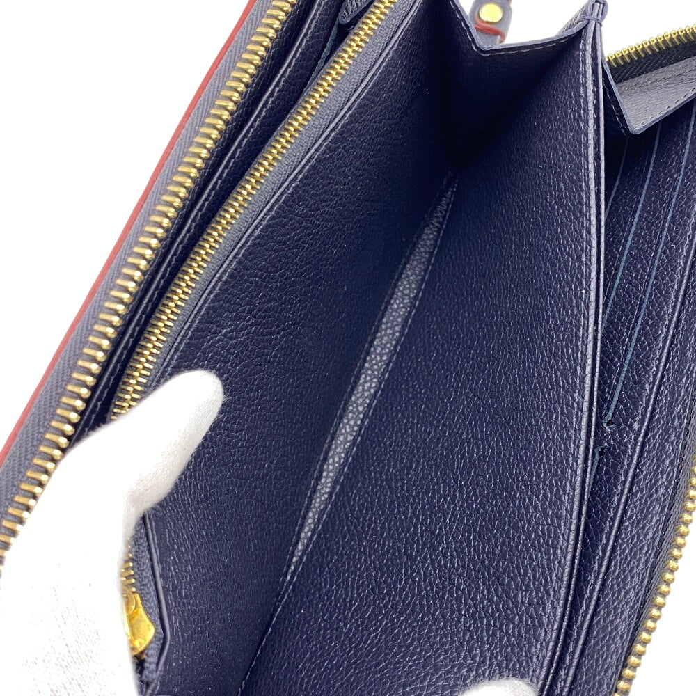 LOUIS VUITTON Long Wallet Purse M62121 Monogram Ann Platt Navy Monogram Pattern Zippy wallet