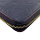 LOUIS VUITTON Long Wallet Purse M62121 Monogram Ann Platt Navy Monogram Pattern Zippy wallet