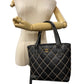 CHANEL Tote Bag Kid Calfskin Leather black Wild stitch