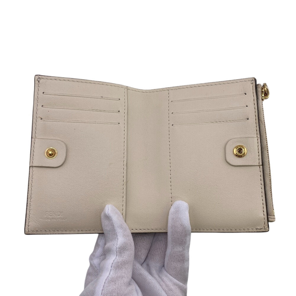 FENDI Bifold Wallet 8M0447 Calfskin white Rome