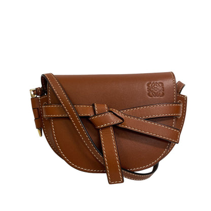 LOEWE Shoulder Bag leather Brown Gate Dual Minitan
