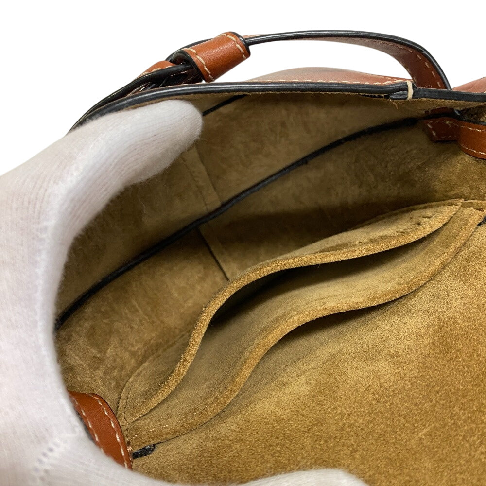 LOEWE Shoulder Bag leather Brown Gate Dual Minitan