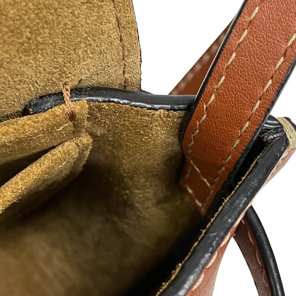 LOEWE Shoulder Bag leather Brown Gate Dual Minitan