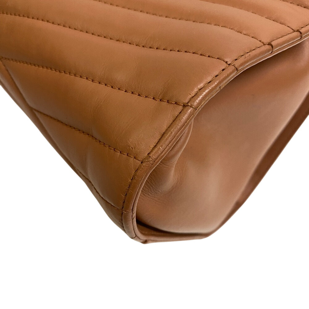 CHANEL Shoulder Bag lambskin Brown Gabriel accordion