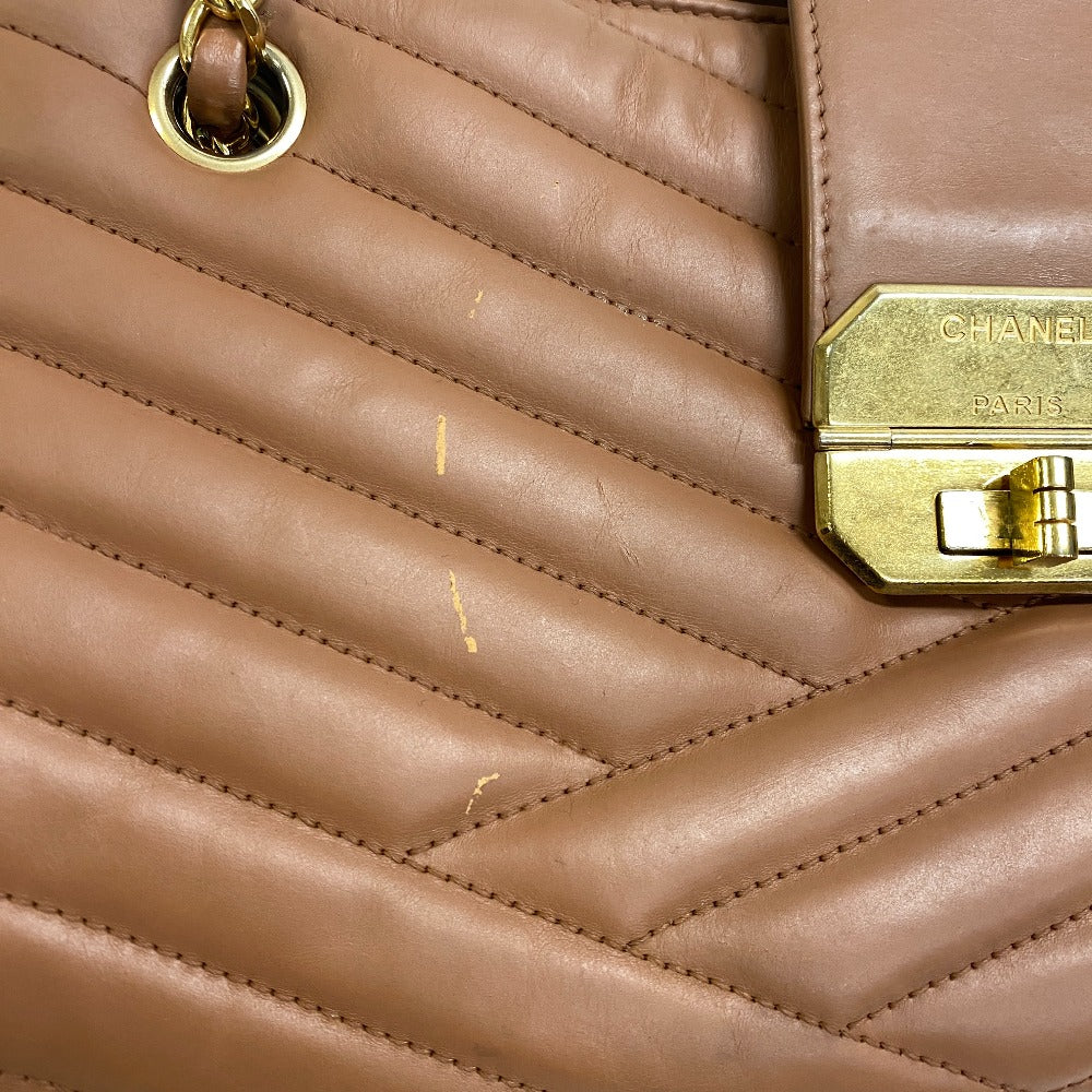 CHANEL Shoulder Bag lambskin Brown Gabriel accordion