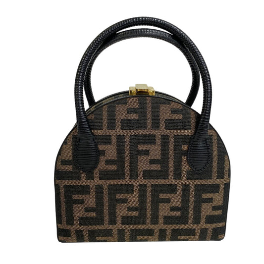 FENDI Handbag canvas Brown Zucca