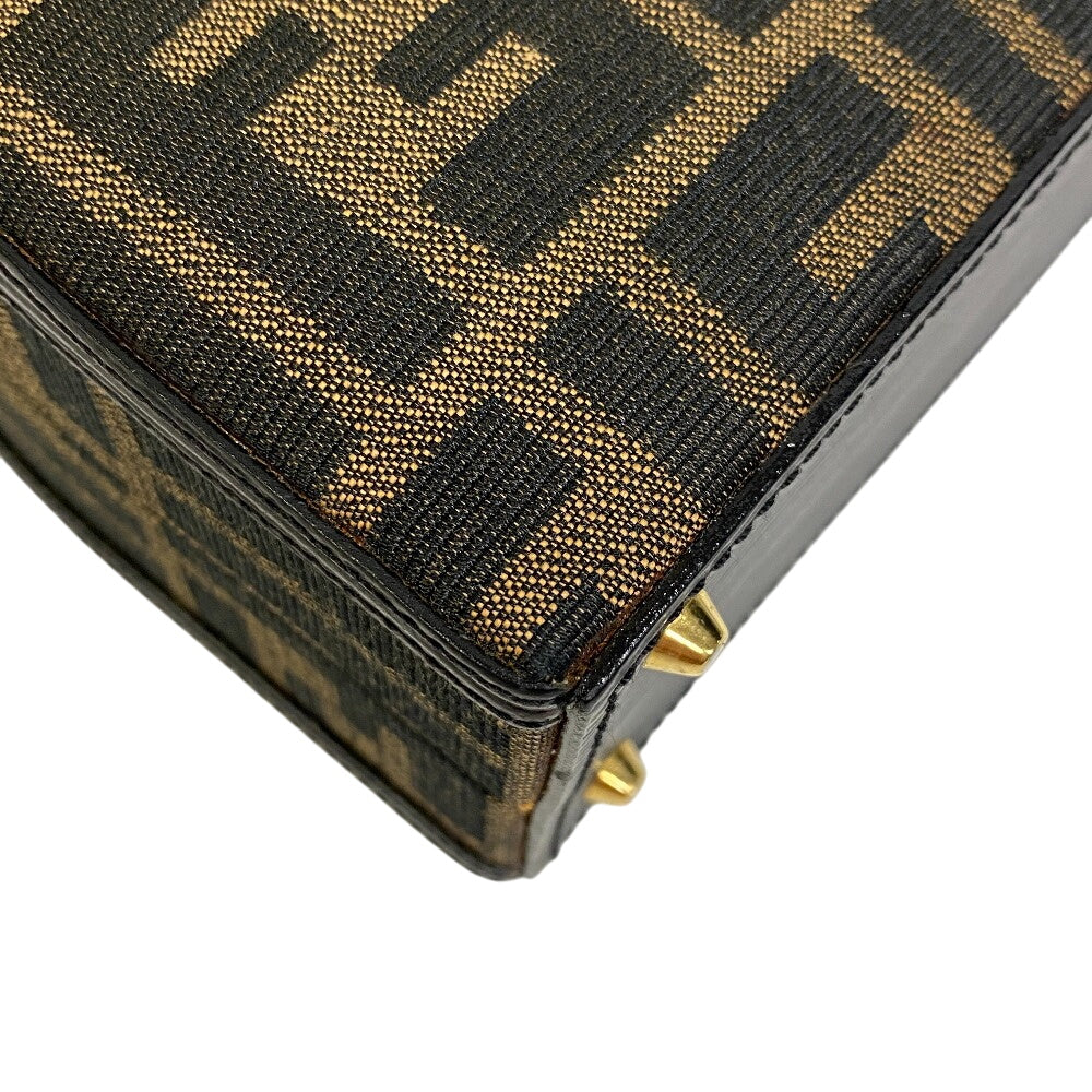 FENDI Handbag canvas Brown Zucca