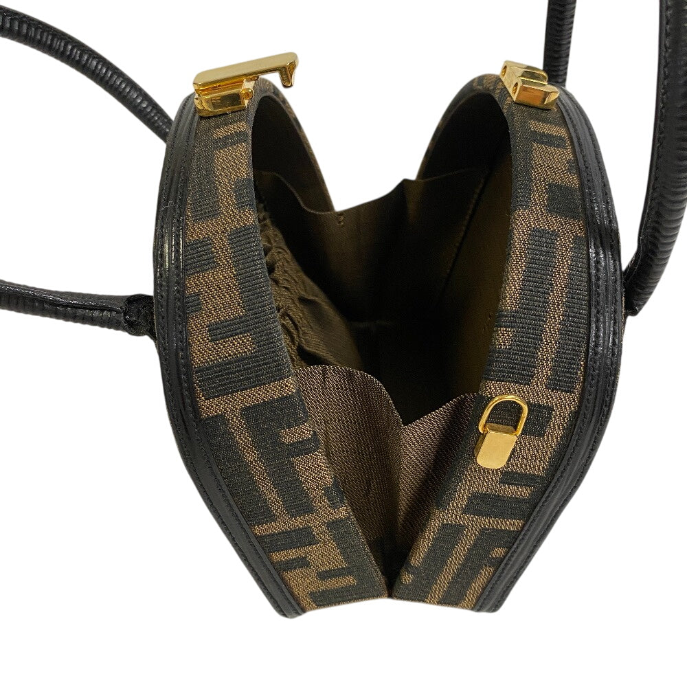 FENDI Handbag canvas Brown Zucca