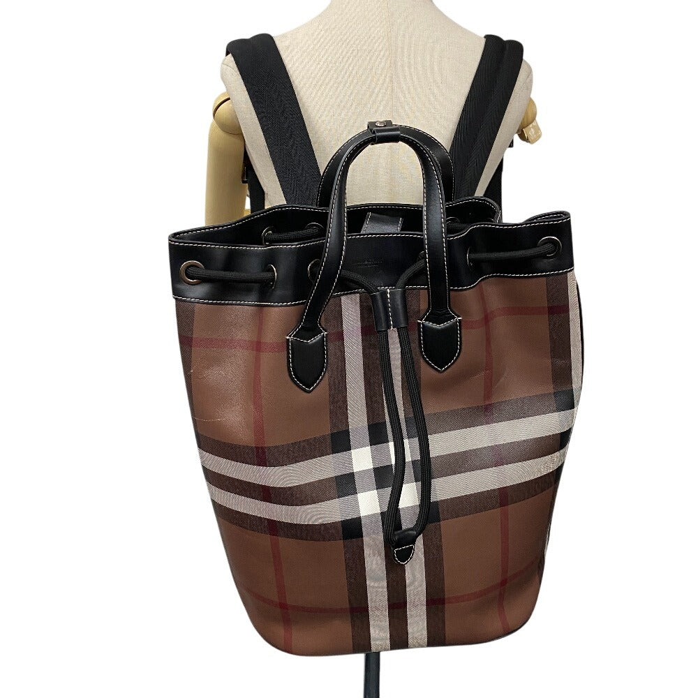 BURBERRY Backpack PVC, Leather Brown Nova Check