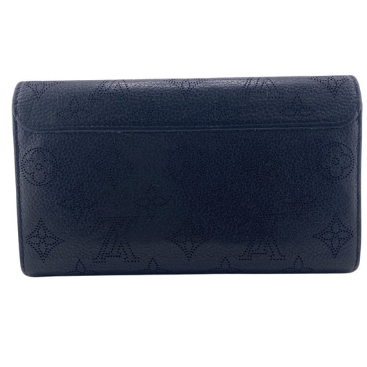 LOUIS VUITTON Long Wallet Purse M60143 leather black Mahina Portefeuille Iris