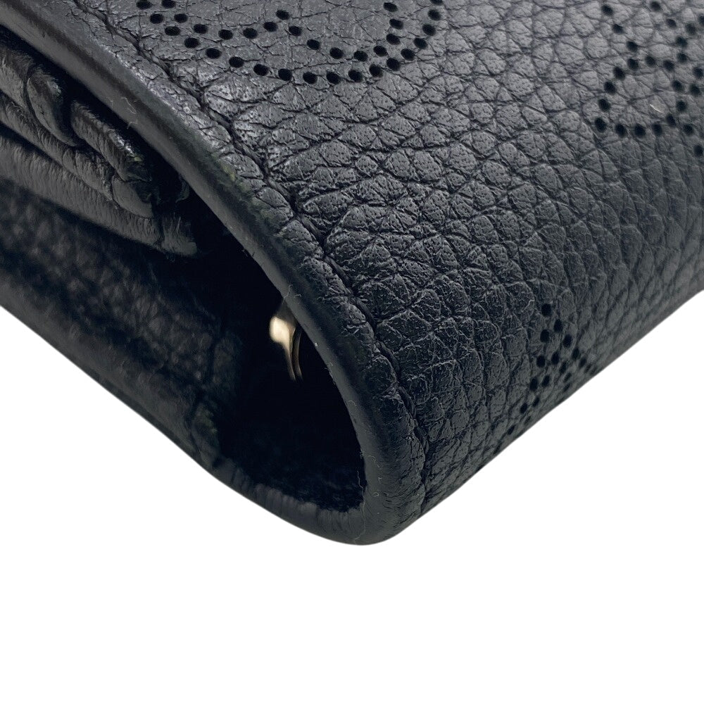 LOUIS VUITTON Long Wallet Purse M60143 leather black Mahina Portefeuille Iris