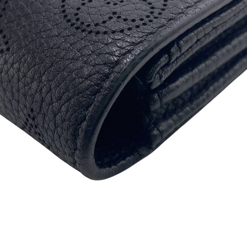 LOUIS VUITTON Long Wallet Purse M60143 leather black Mahina Portefeuille Iris