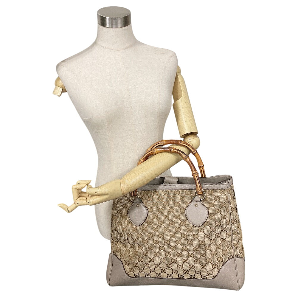 GUCCI Handbag 282317 GG canvas Brown Bamboo