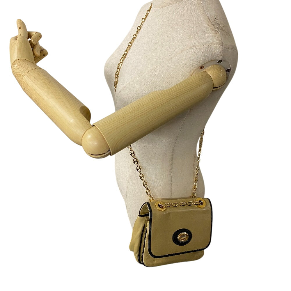 GUCCI Shoulder Bag 576423 leather beige Interlocking G