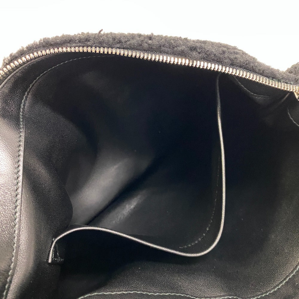 BALENCIAGA Clutch bag 492681 Mouton, shearling black