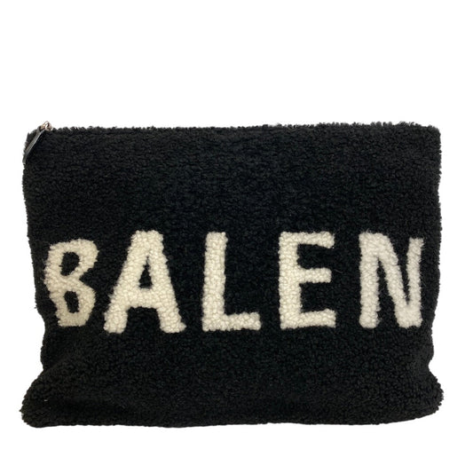 BALENCIAGA Clutch bag 492681 Mouton, shearling black