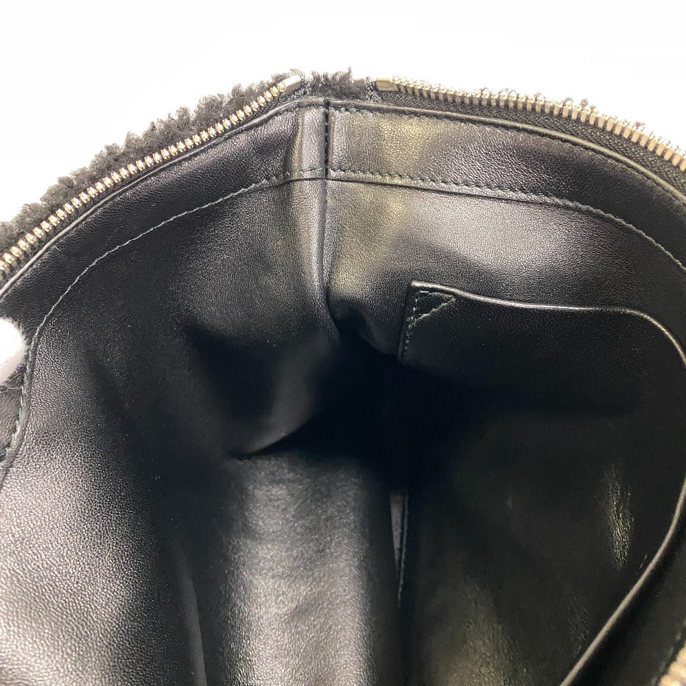 BALENCIAGA Clutch bag 492681 Mouton, shearling black