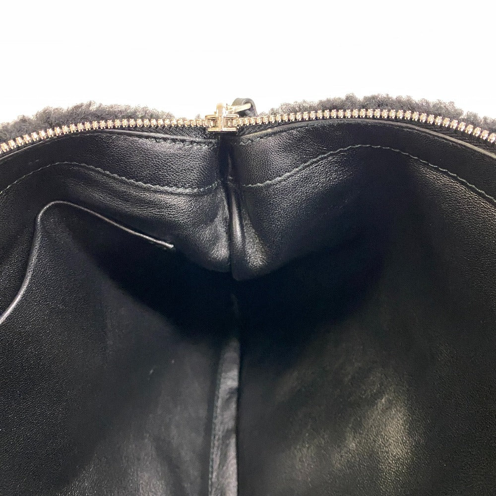 BALENCIAGA Clutch bag 492681 Mouton, shearling black
