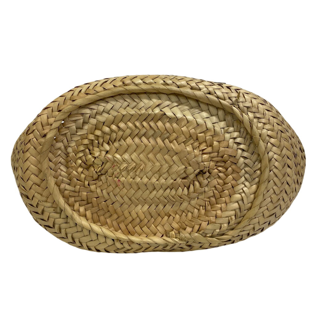 LOEWE Shoulder Bag Raffia, Leather beige Basket bag medium