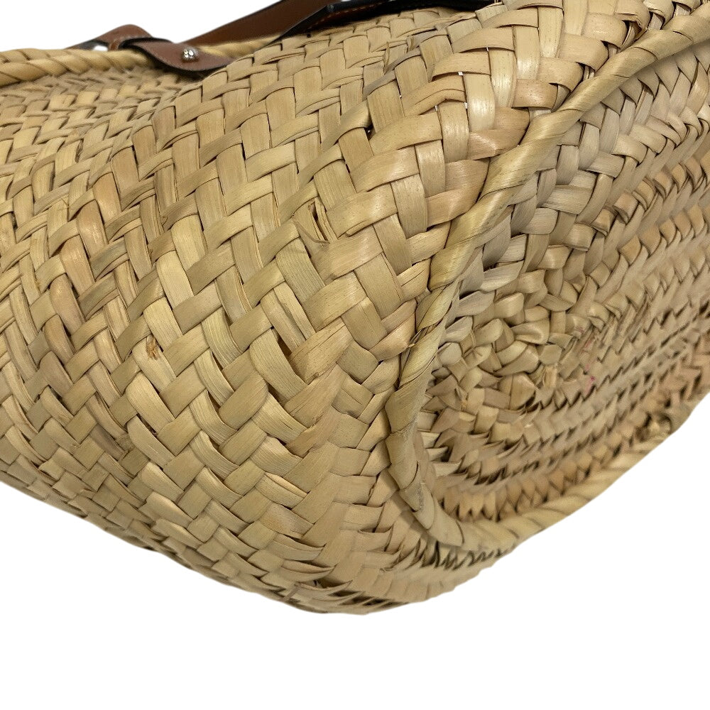LOEWE Shoulder Bag Raffia, Leather beige Basket bag medium