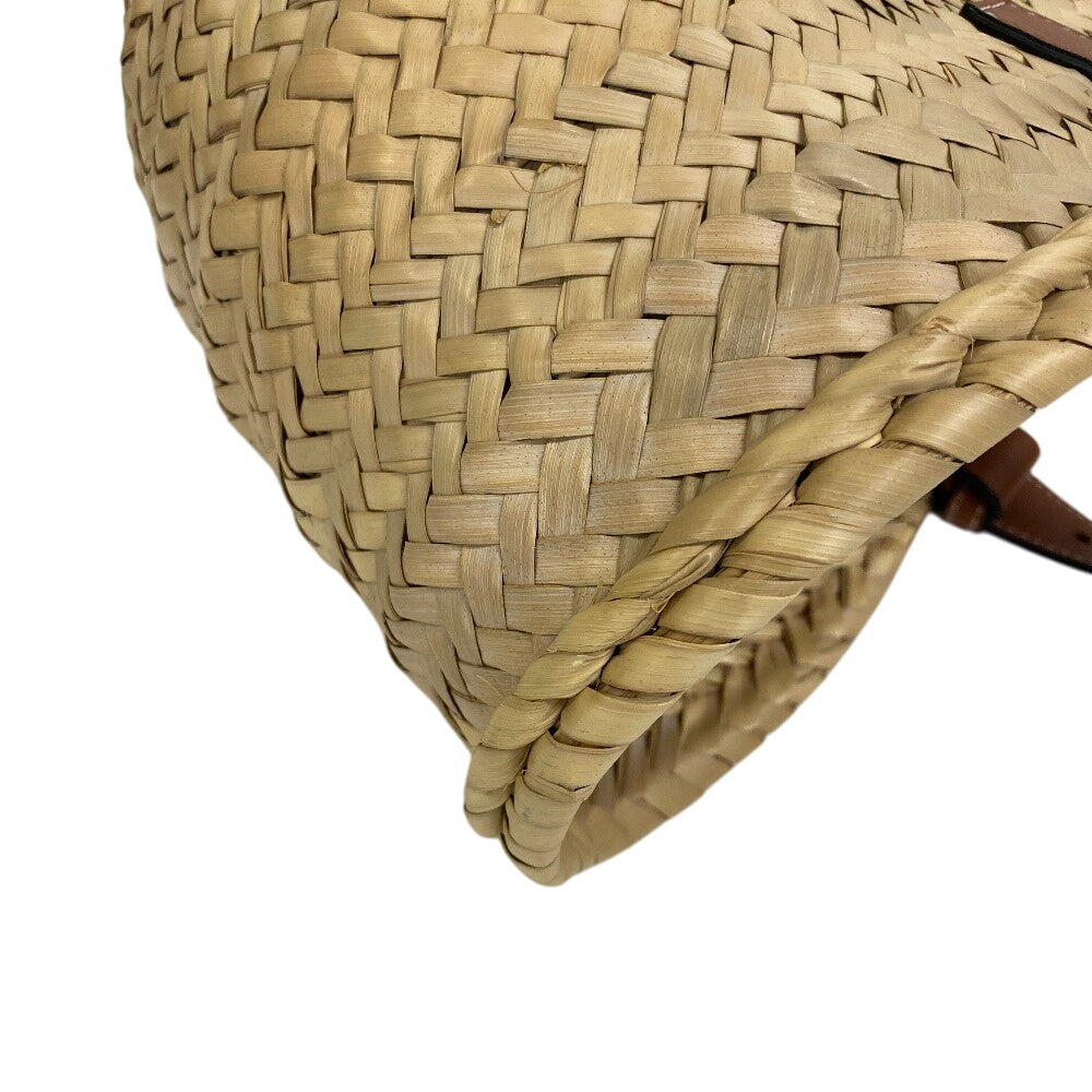 LOEWE Shoulder Bag Raffia, Leather beige Basket bag medium