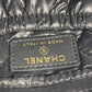 CHANEL Pouch straw Navy COCO Mark Deauville