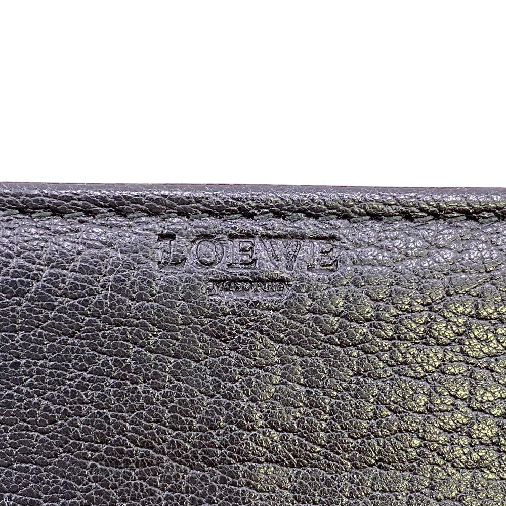 LOEWE Long Wallet Purse leather black