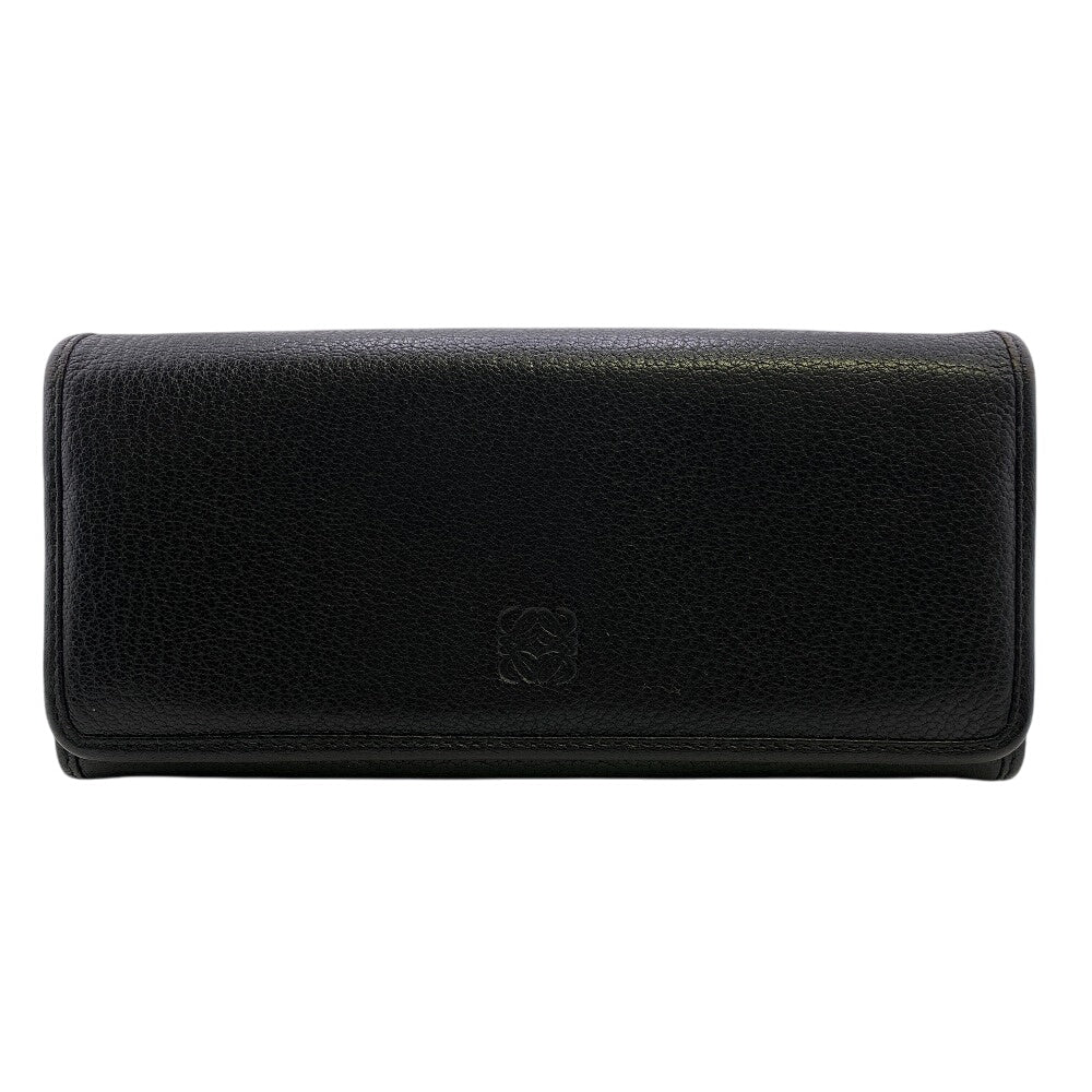 LOEWE Long Wallet Purse leather black