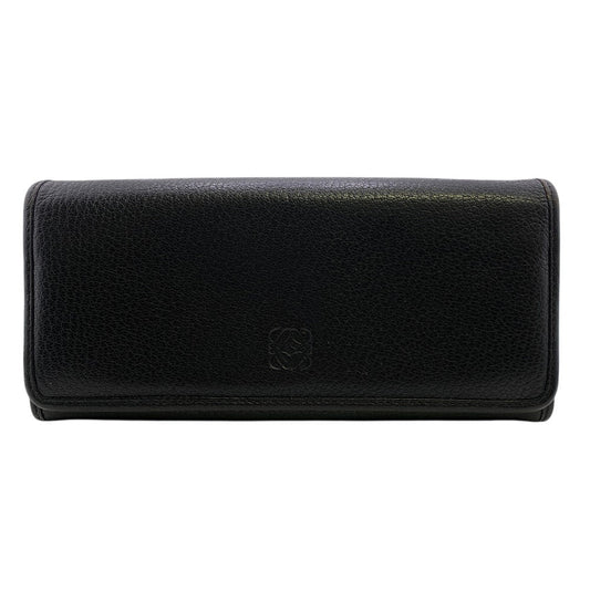 LOEWE Long Wallet Purse leather black