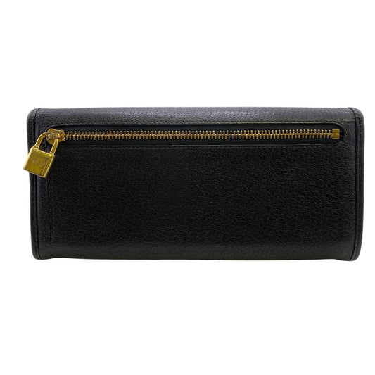 LOEWE Long Wallet Purse leather black