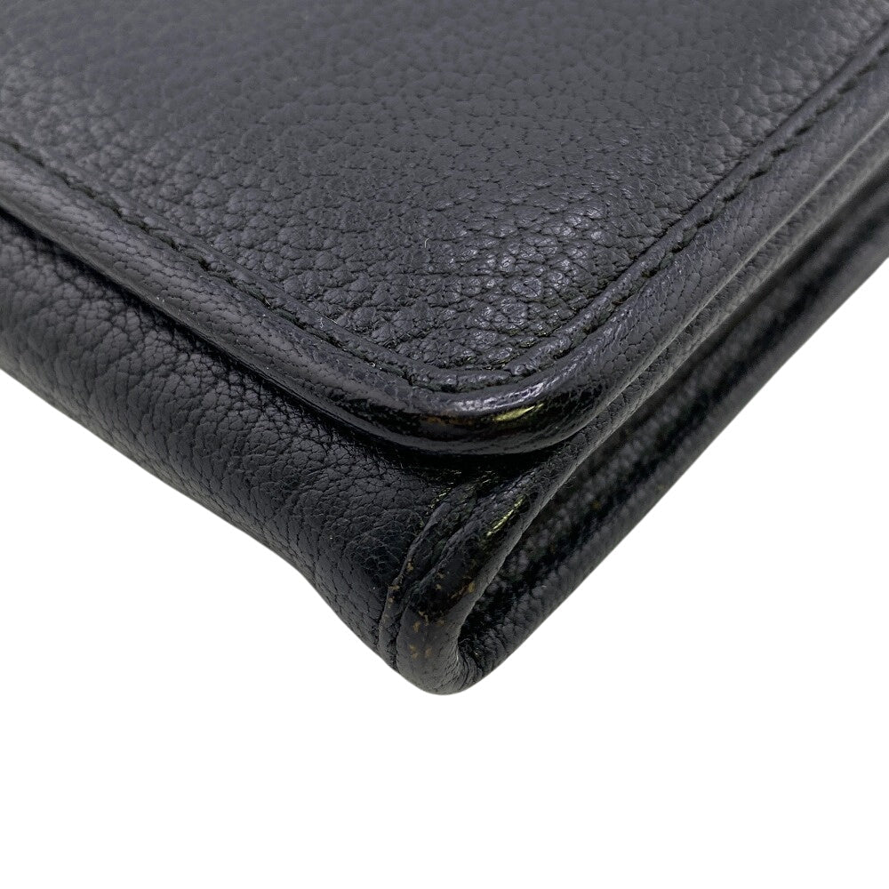 LOEWE Long Wallet Purse leather black
