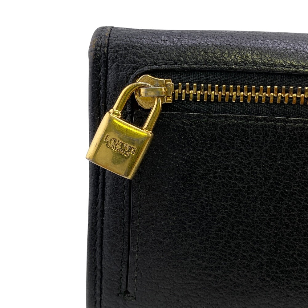 LOEWE Long Wallet Purse leather black
